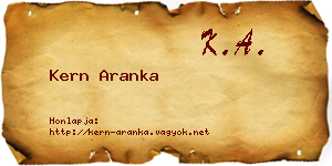 Kern Aranka névjegykártya