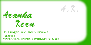 aranka kern business card